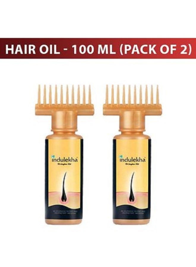 Indulekha Bringha Hair Oil Selfie Bottle (100ml) (Pack of 2) - Image 1
